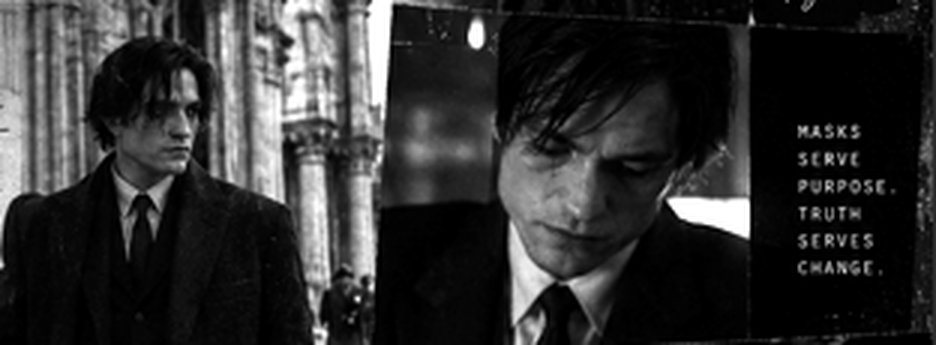Masks serve purpose; truth serves change, a monochrome portrait diptych